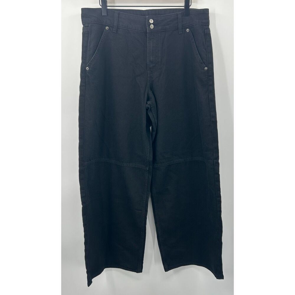 Gap Black Baggy Jeans Womens 31 Size 12 Wide Leg Loose Mid Rise